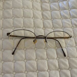 Emporio Armani Rimless Oval Eyeglasses - Gold/Brown vintage EUC